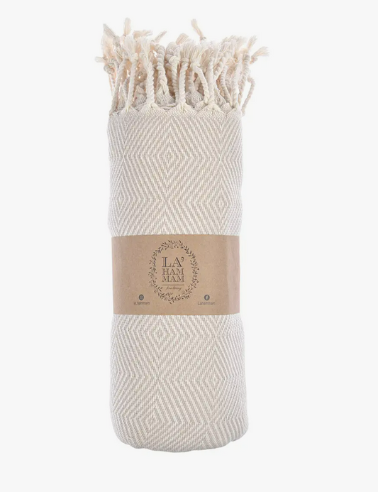 Beige Cotton Throw