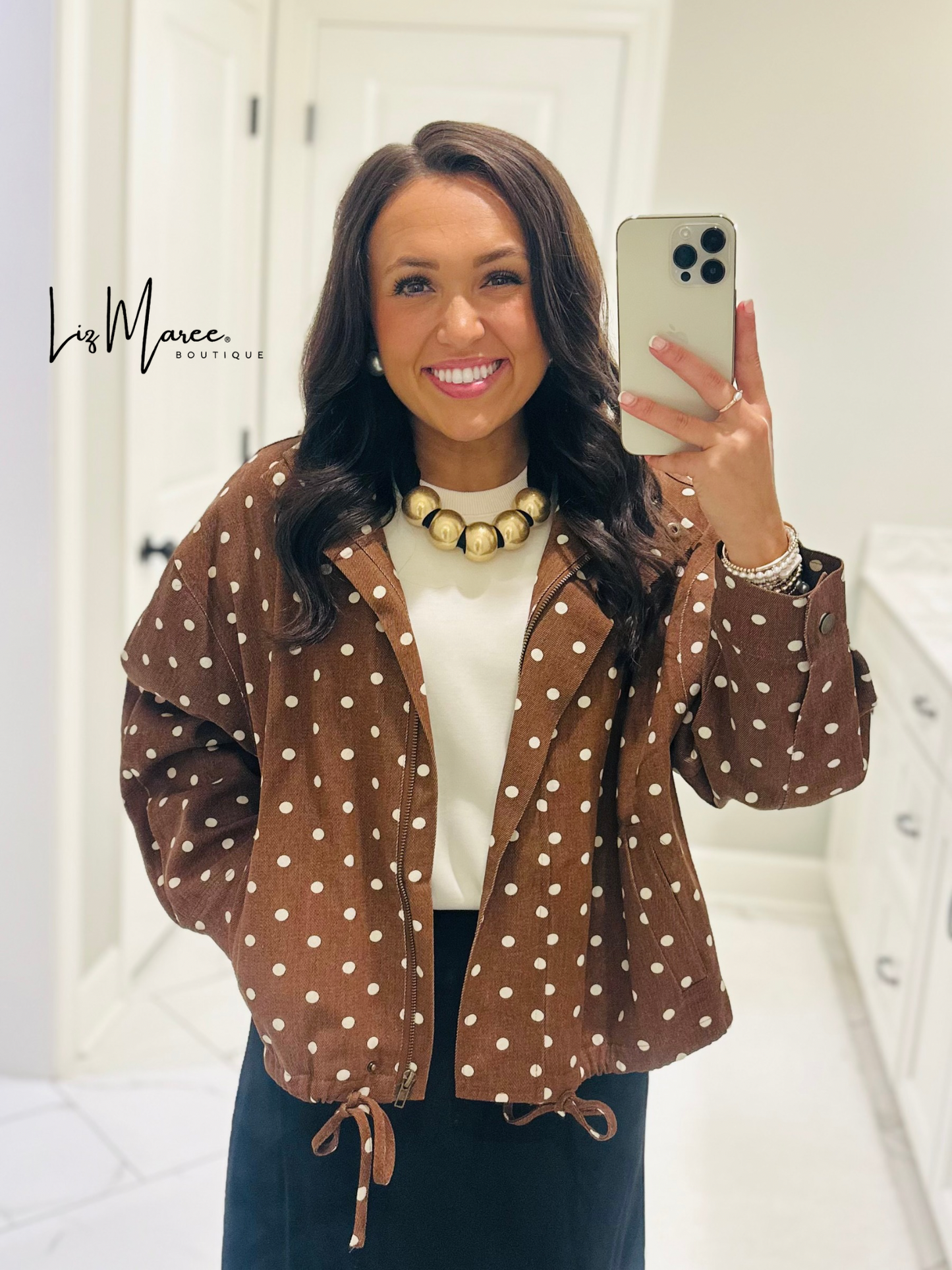 The Reese Brown Polka Dot Jacket