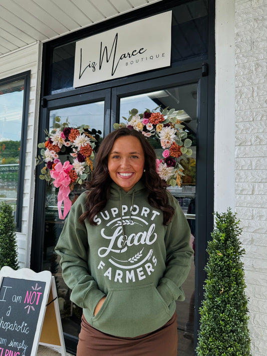 Support Local Farmers Military Green Hoodie