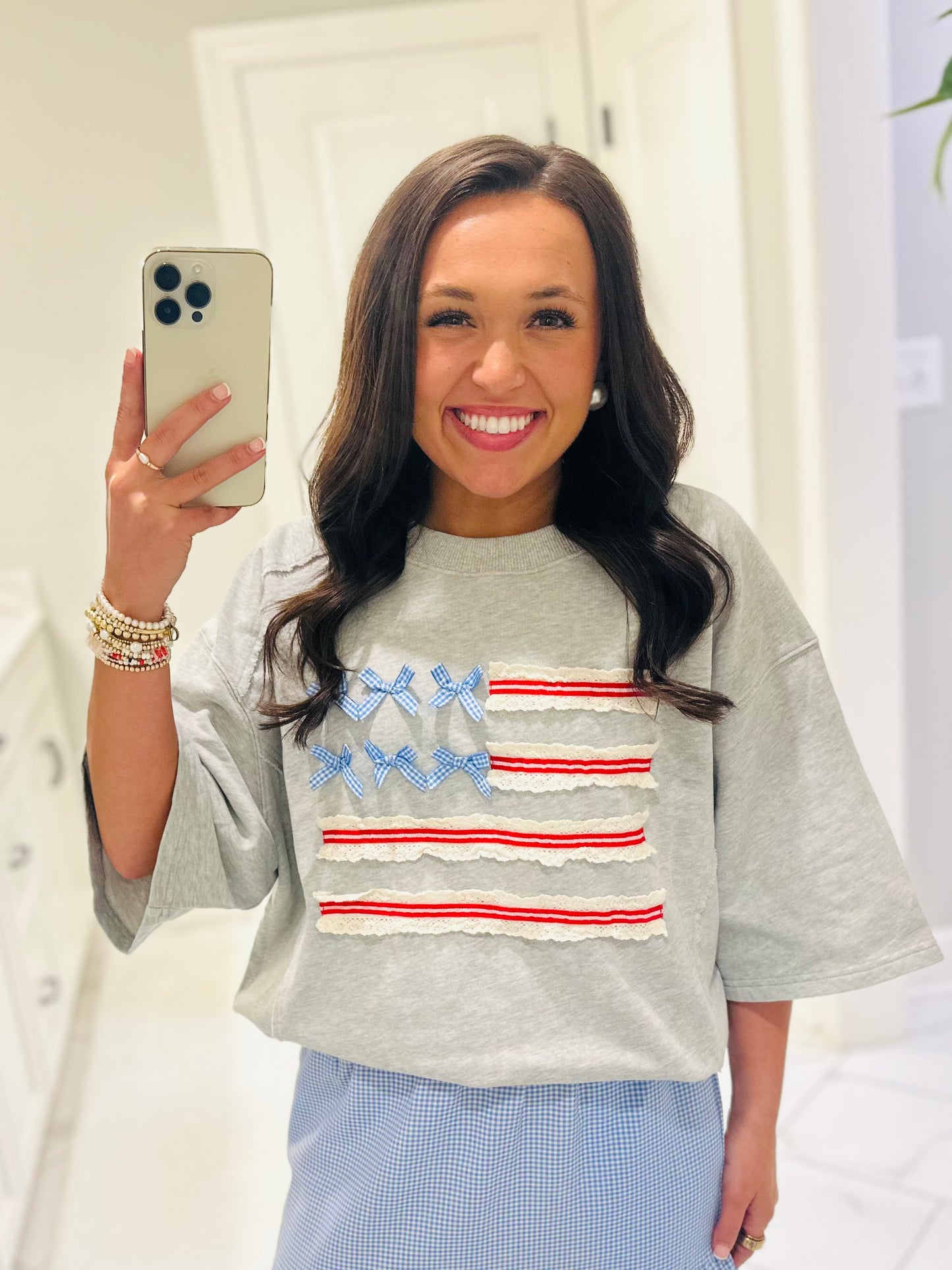 The American Flag Terry Knit Top