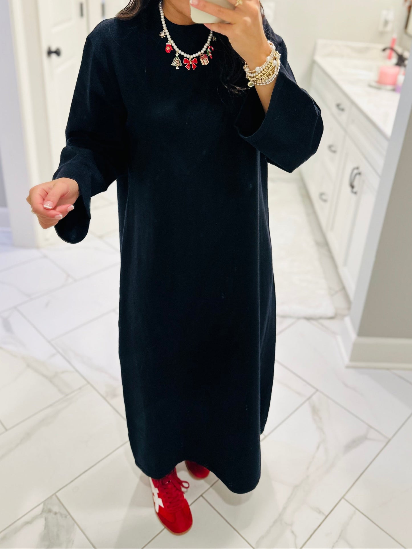 The Black Sweater Midi Dress