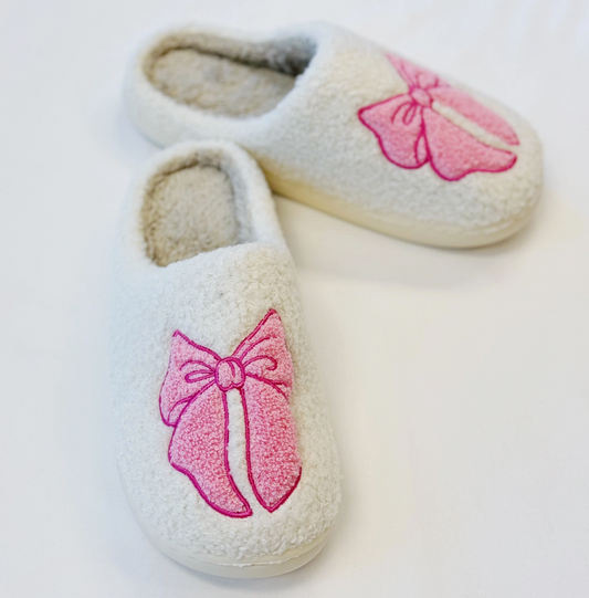 Pink Bow Slippers