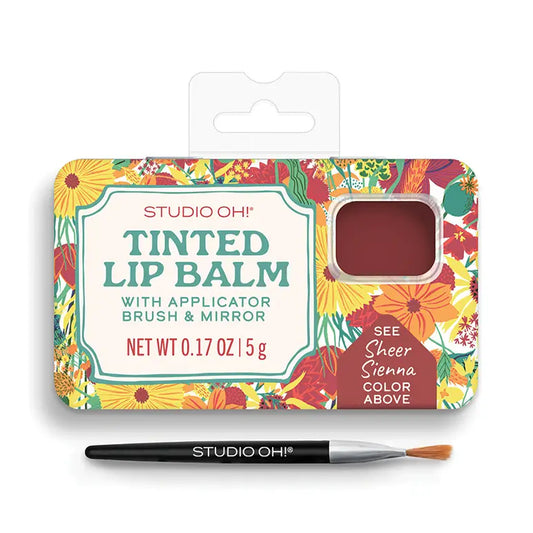 Garden Splash Tinted Lip Balm & Brush Set - Sheer Sienna Brown