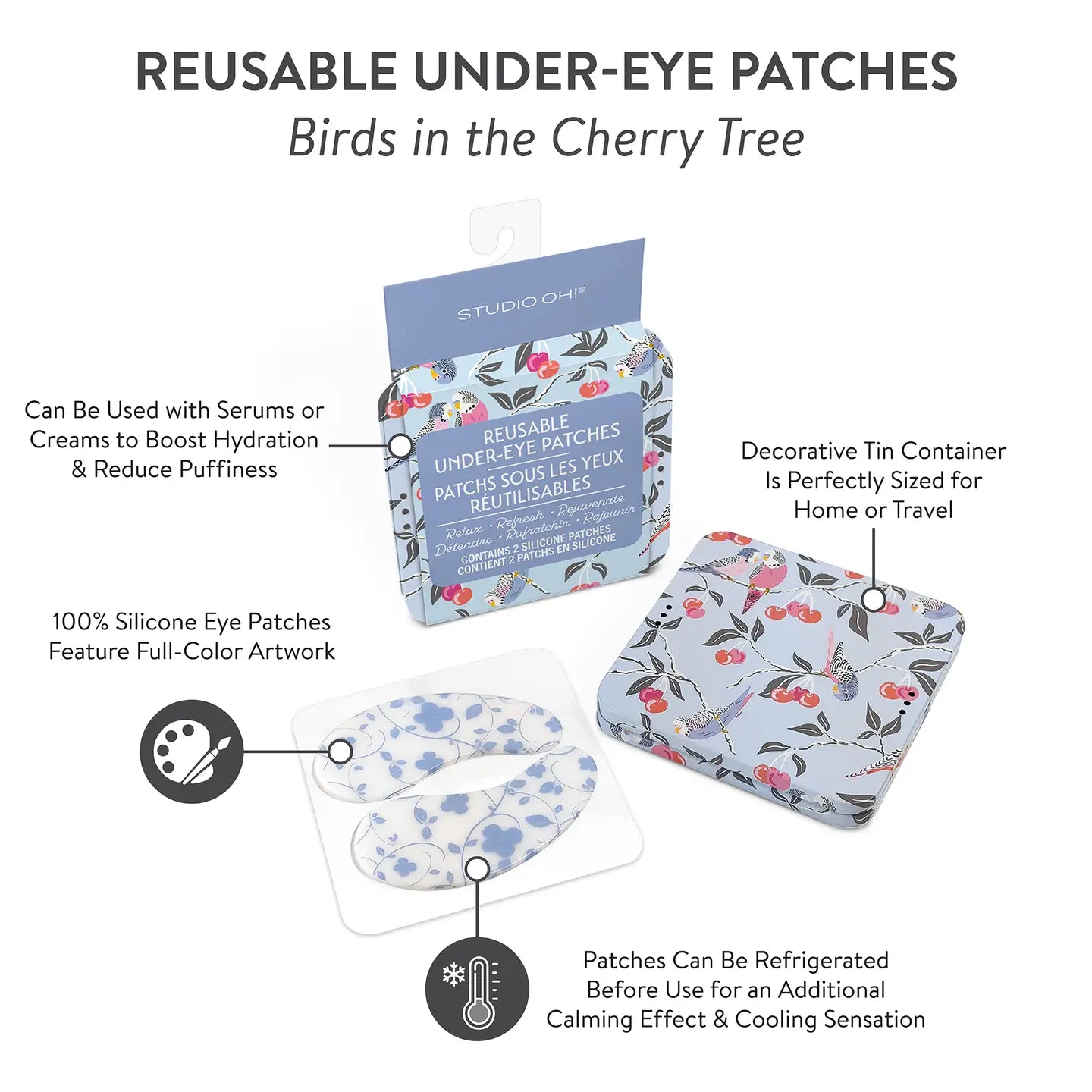 Birds in the Cherry Tree Reusable Under-Eye Patches