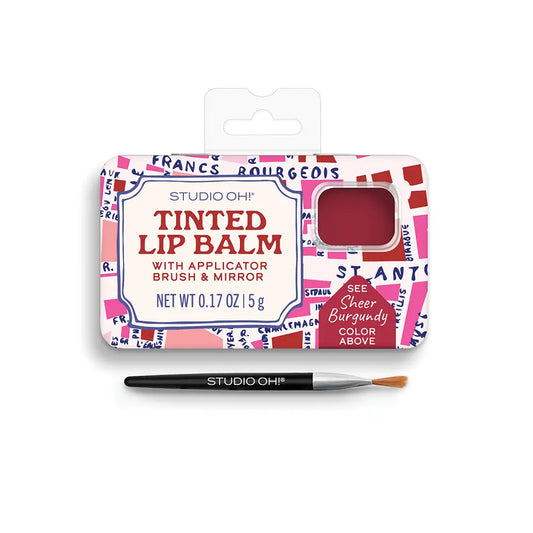 Rues De Paris Tinted Lip Balm & Brush Set - Sheer Burgundy