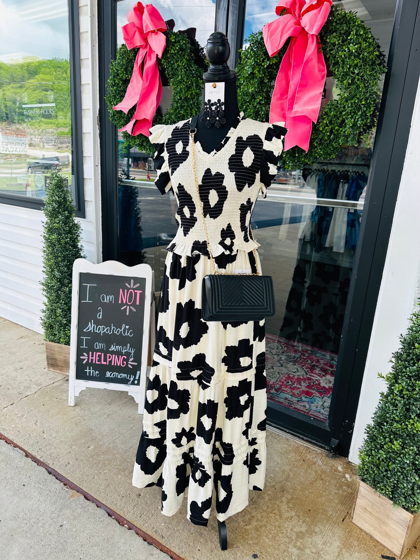 The Abbie Lee Black Floral Top + Skirt Set