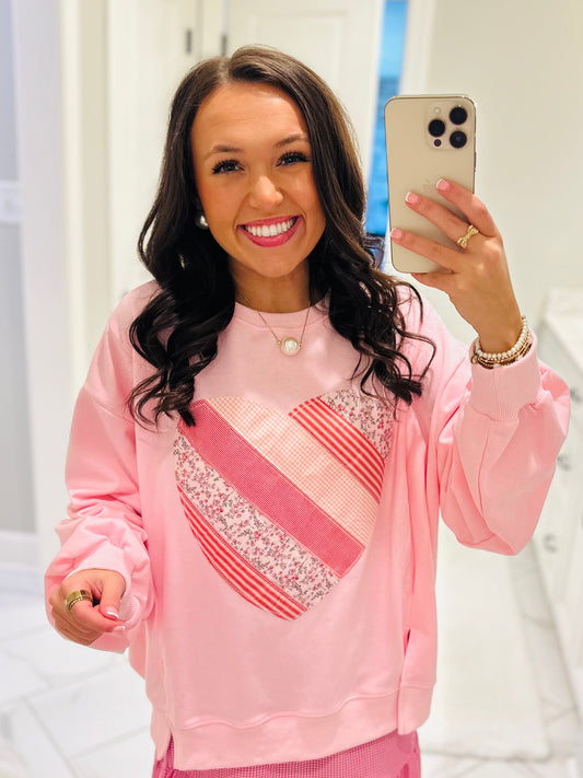 The Grace Heart Patchwork Pullover