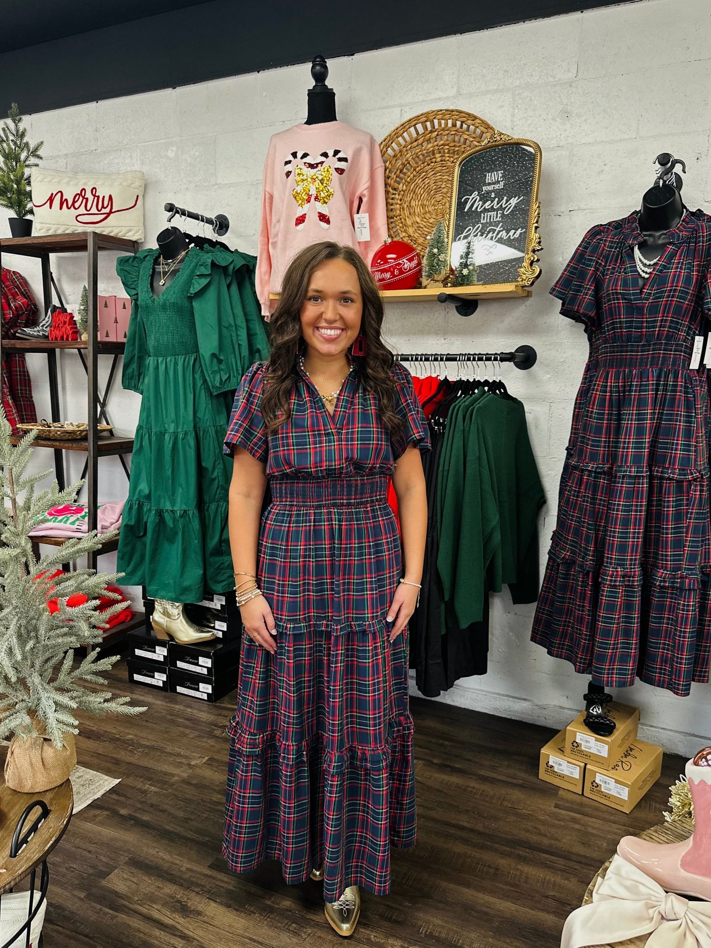 The Eve Plaid Palmer Poplin Dress