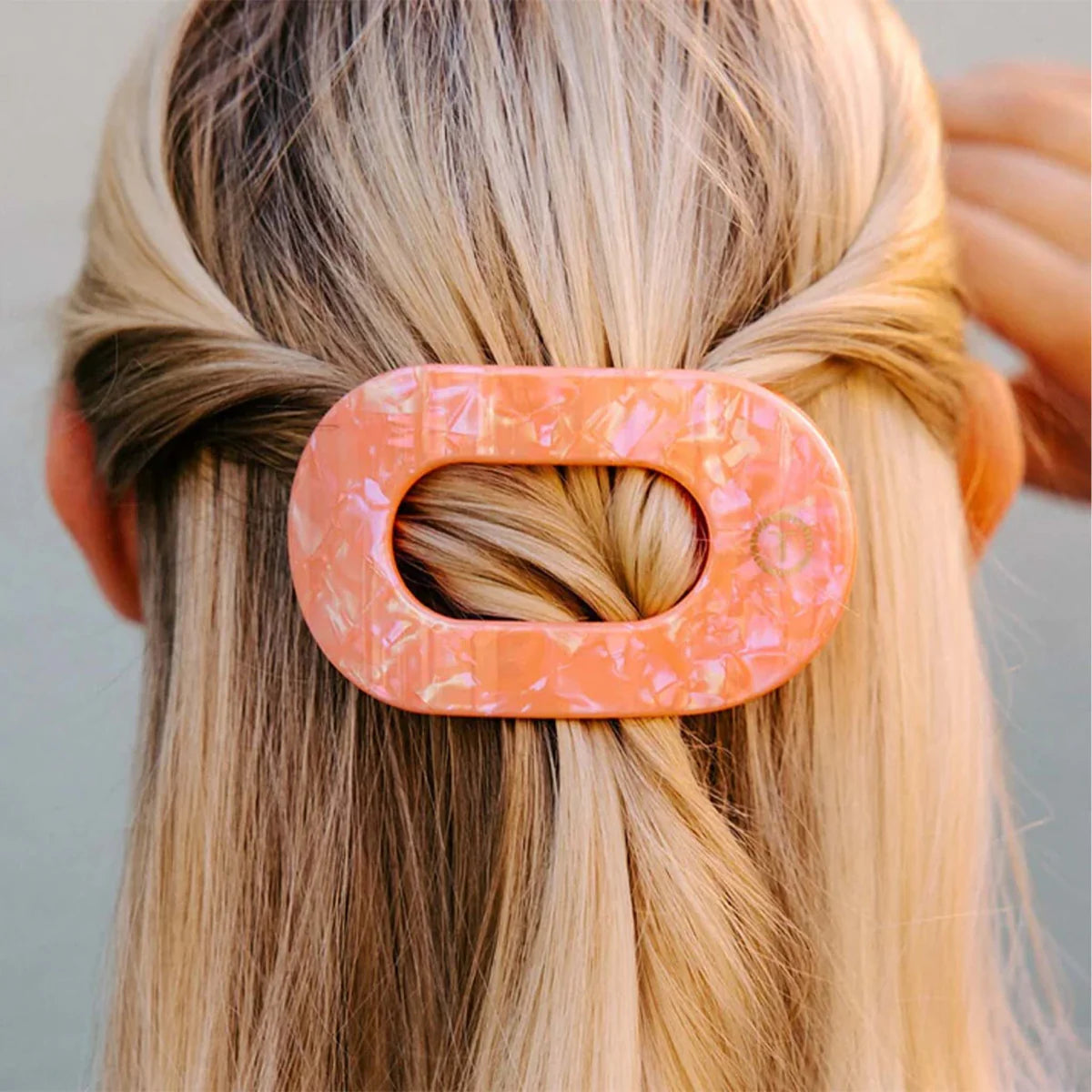 Dreamsicle Flat Round Hair Clip