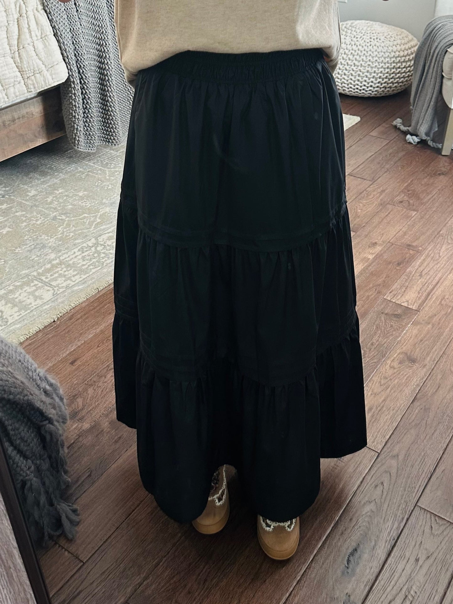 The Ruth Black Maxi Skirt
