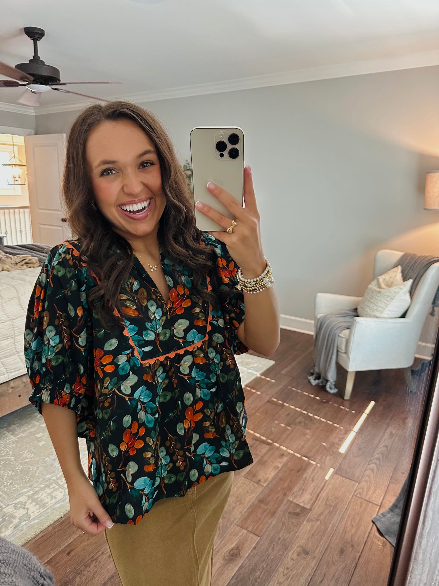 The Autumn Black Floral Top