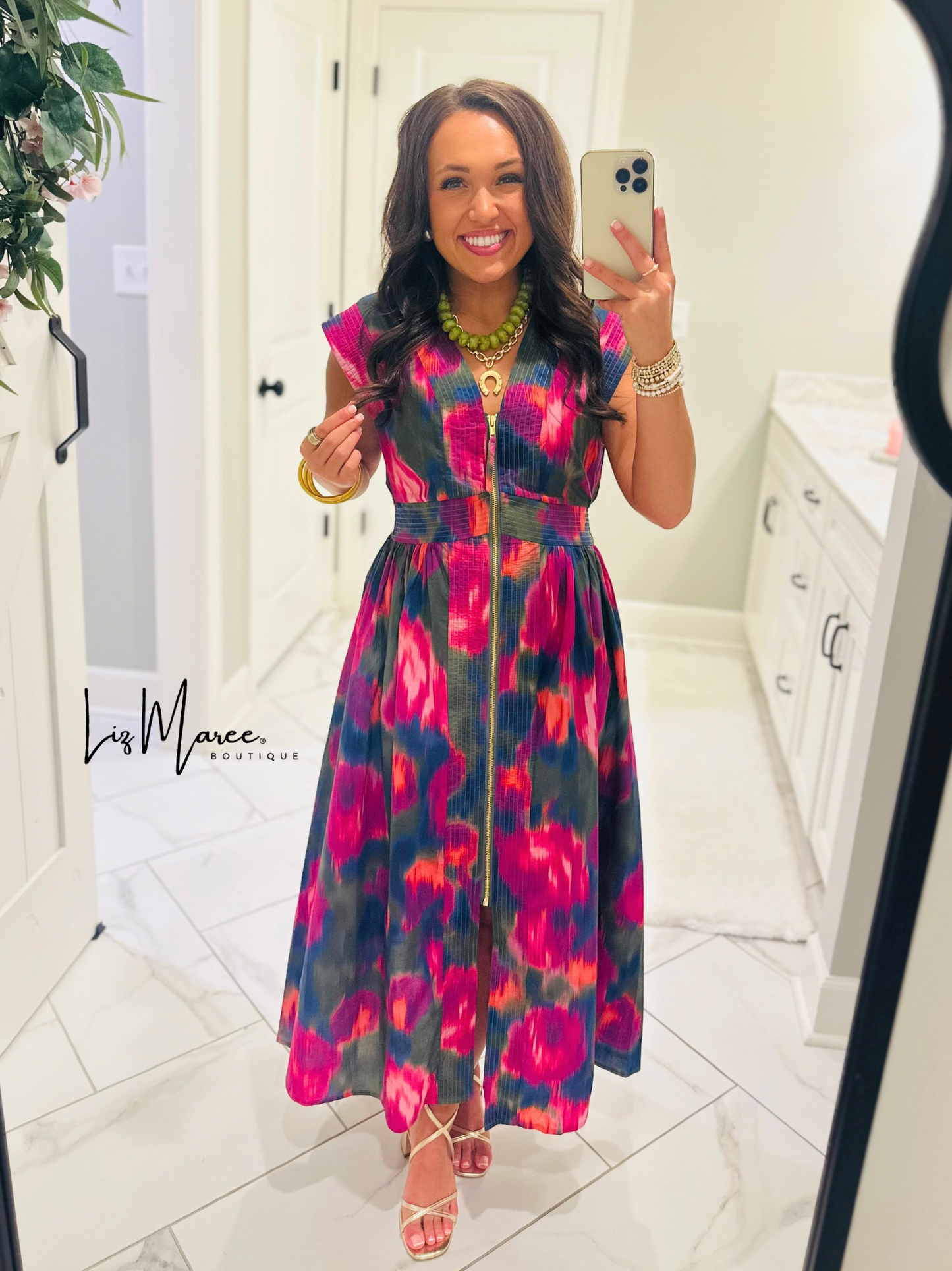 The Libby Magenta Midi Dress