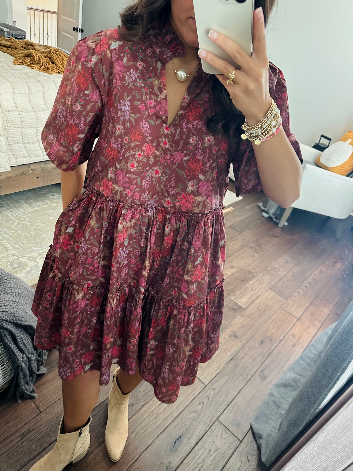 The Everleigh Brown Floral Dress