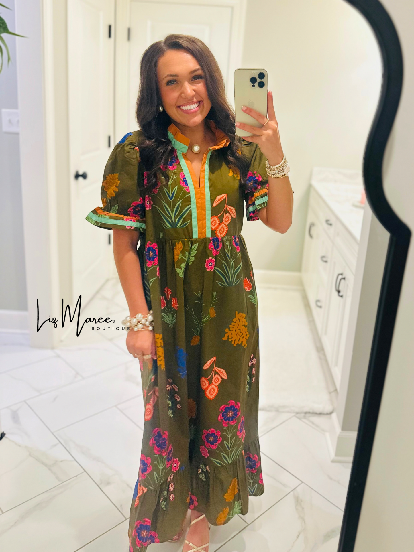 The Mattie Brown Floral Midi Dress