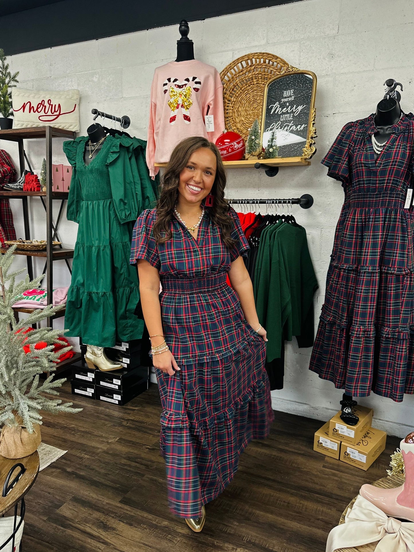 The Eve Plaid Palmer Poplin Dress