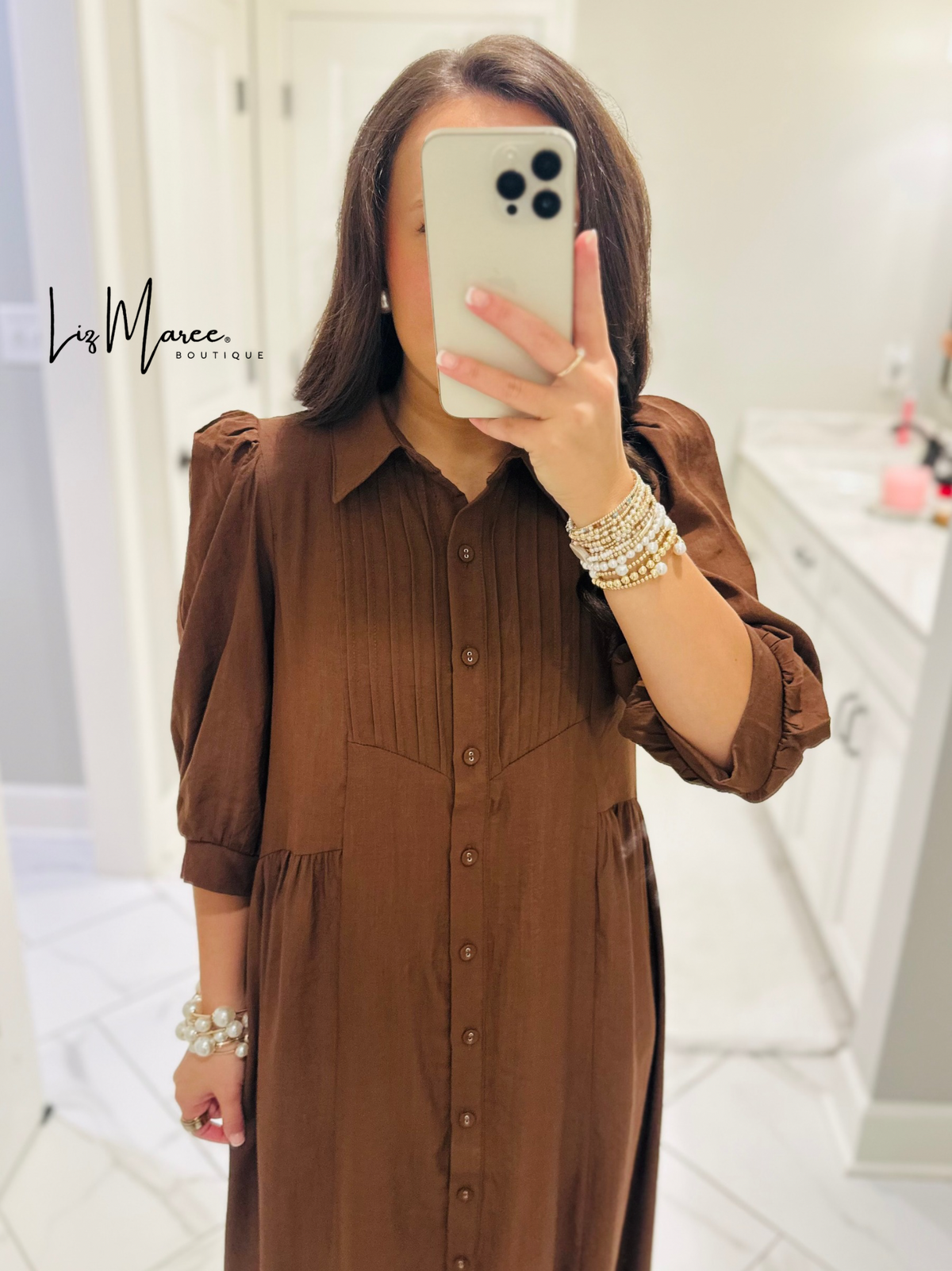 The Rowan Brown Midi Dress
