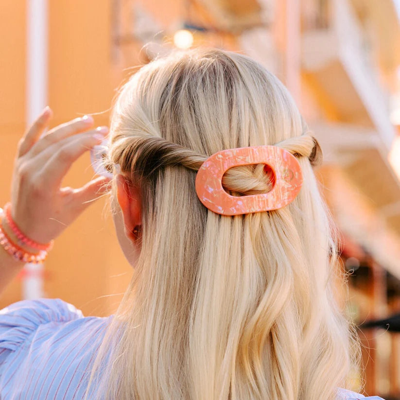 Dreamsicle Flat Round Hair Clip