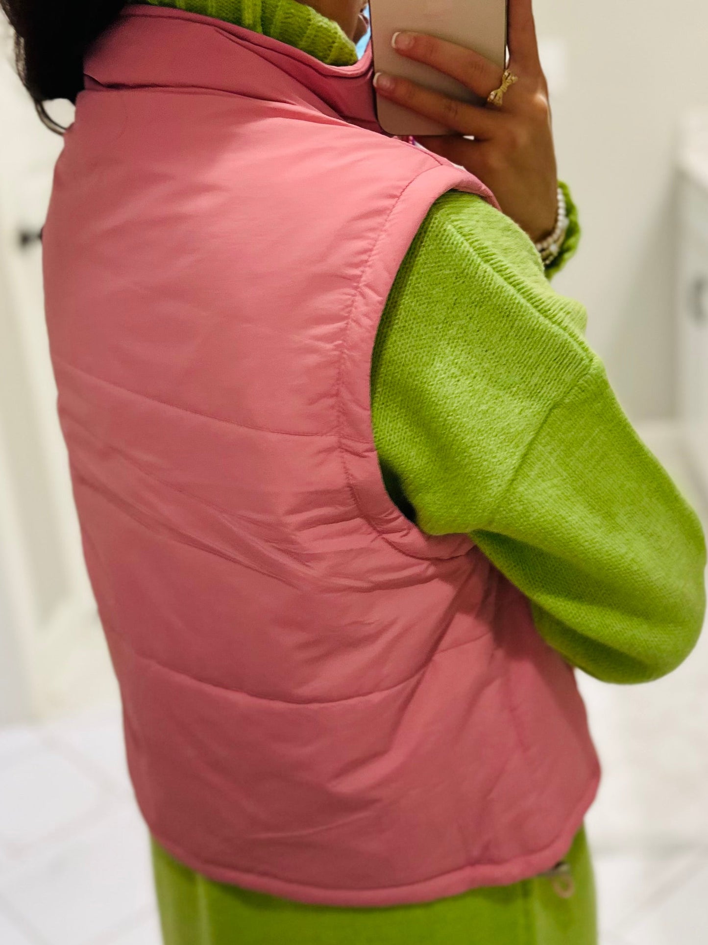 The Rose Pink Bow Detail Vest