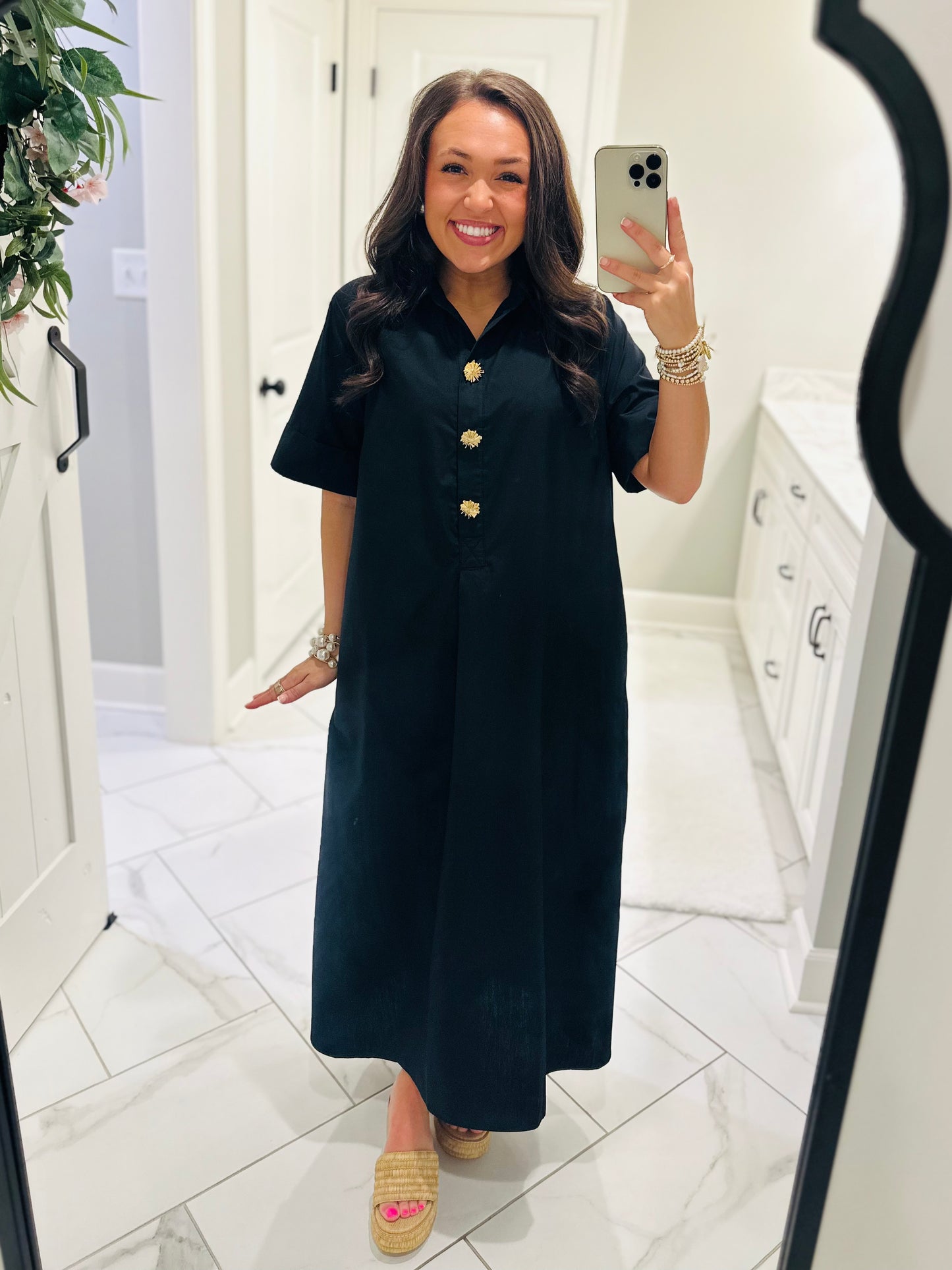The Delaney Black Midi Dress