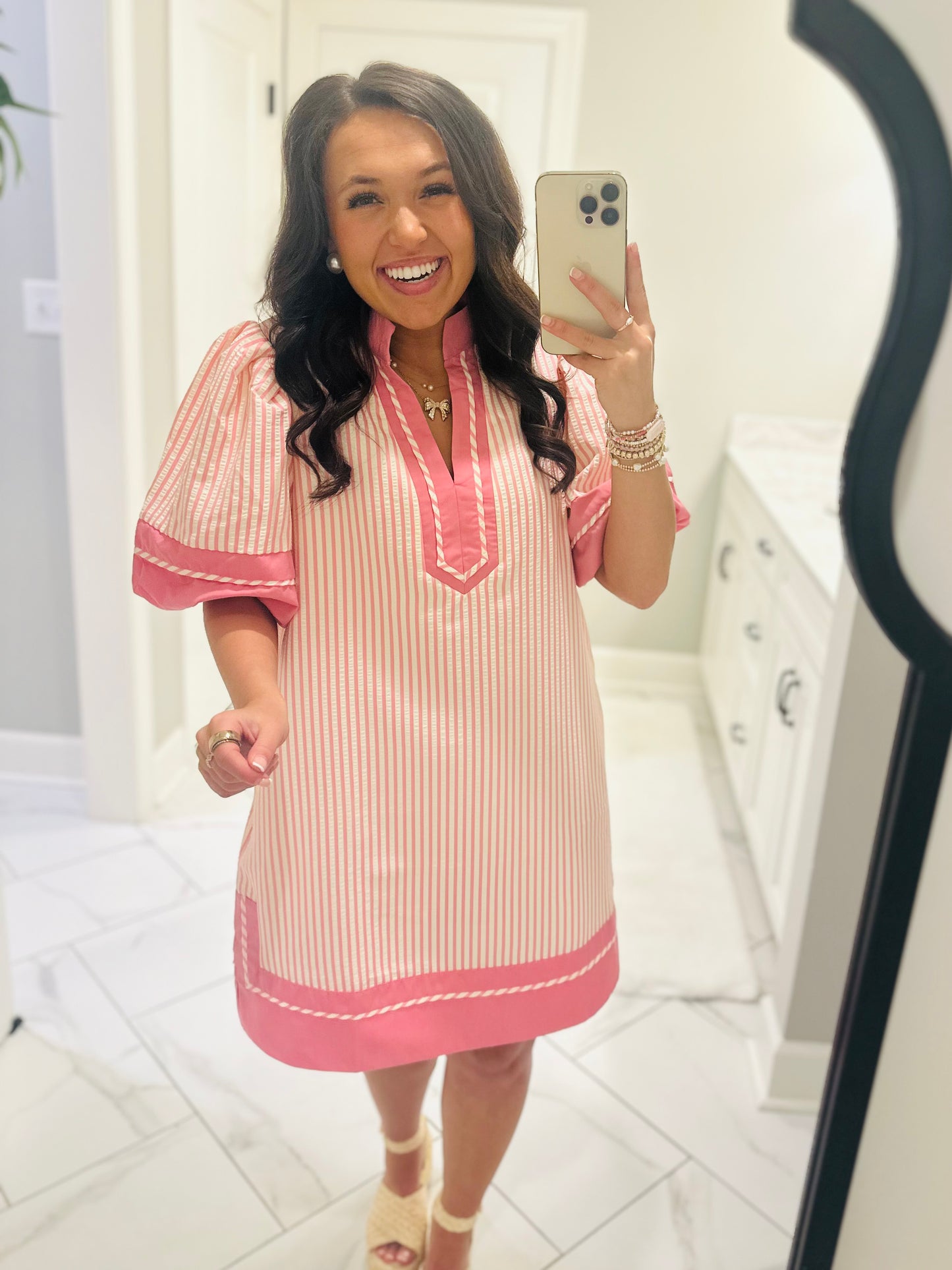 The Charlotte Pink Striped Dress