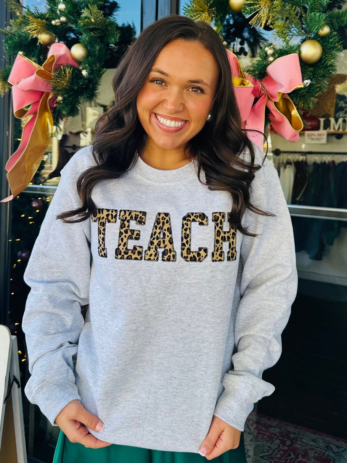 The Teach Leopard Embroidered Sweatshirt