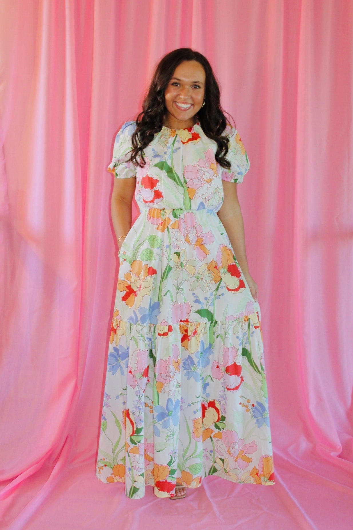 The Clara Floral Garden Tiered Maxi Dress