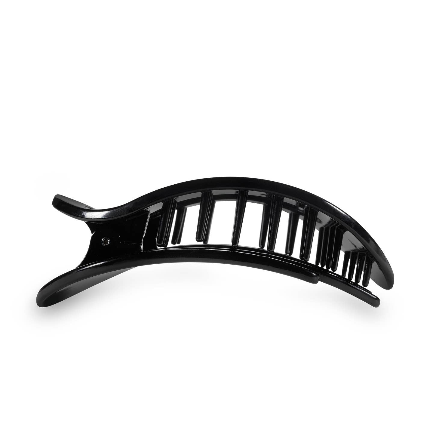 Jet Black Round Flat Hair Clip
