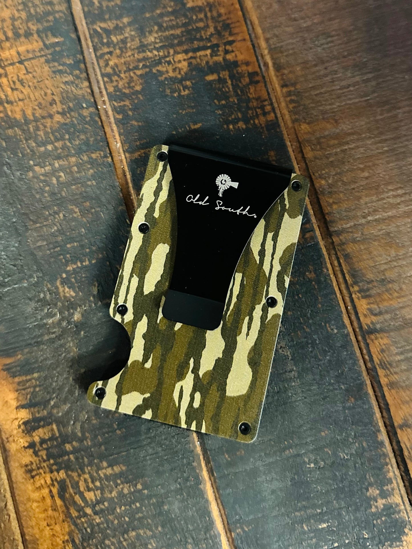 Thicket Camo Grit Aluminum Slim Wallet with Money Clip