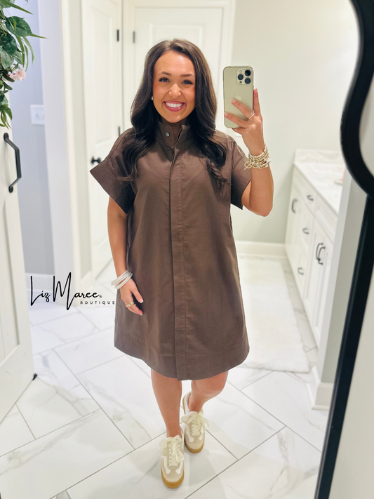 The Rach Brown Shirt Dress
