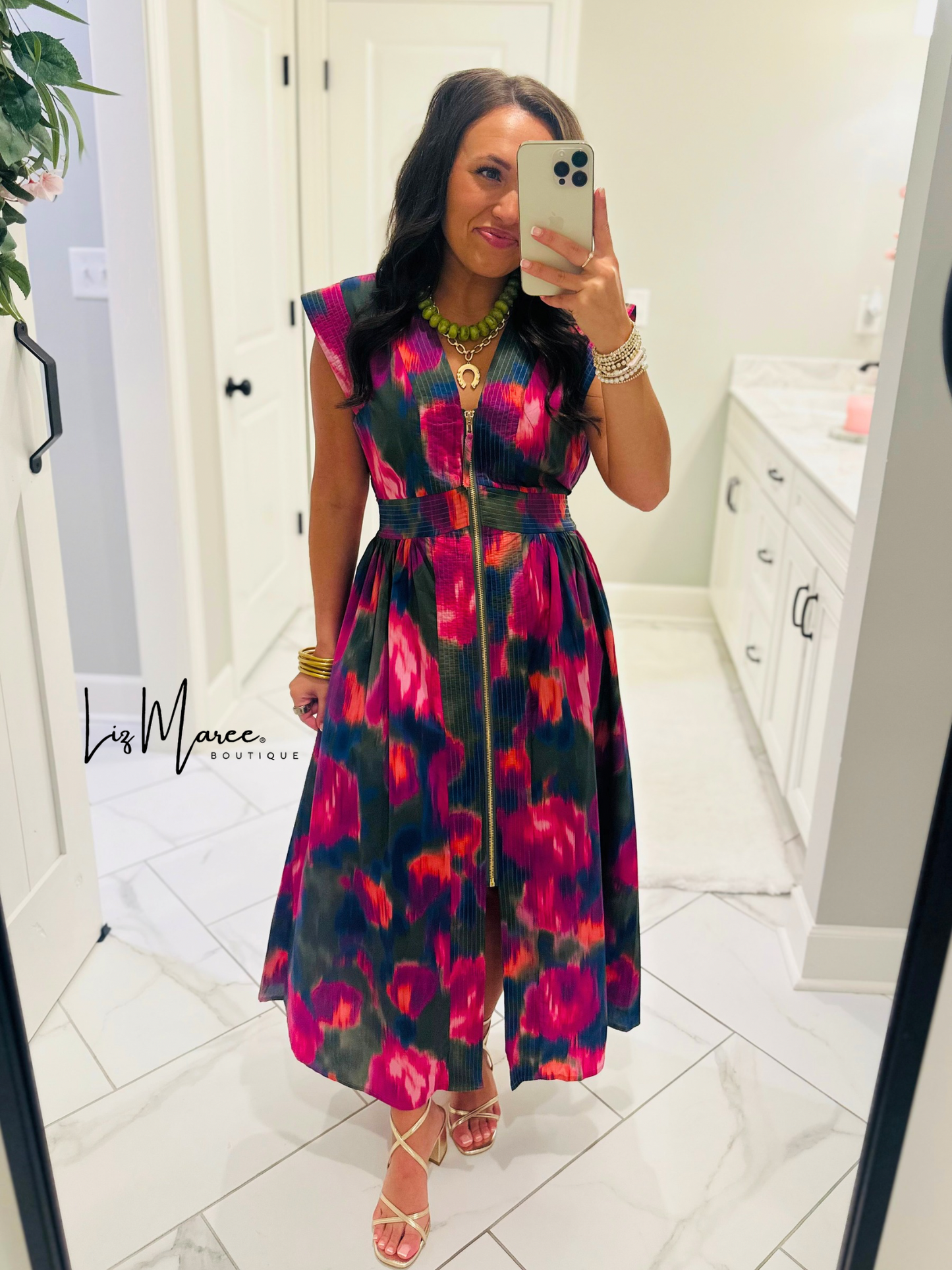 The Libby Magenta Midi Dress