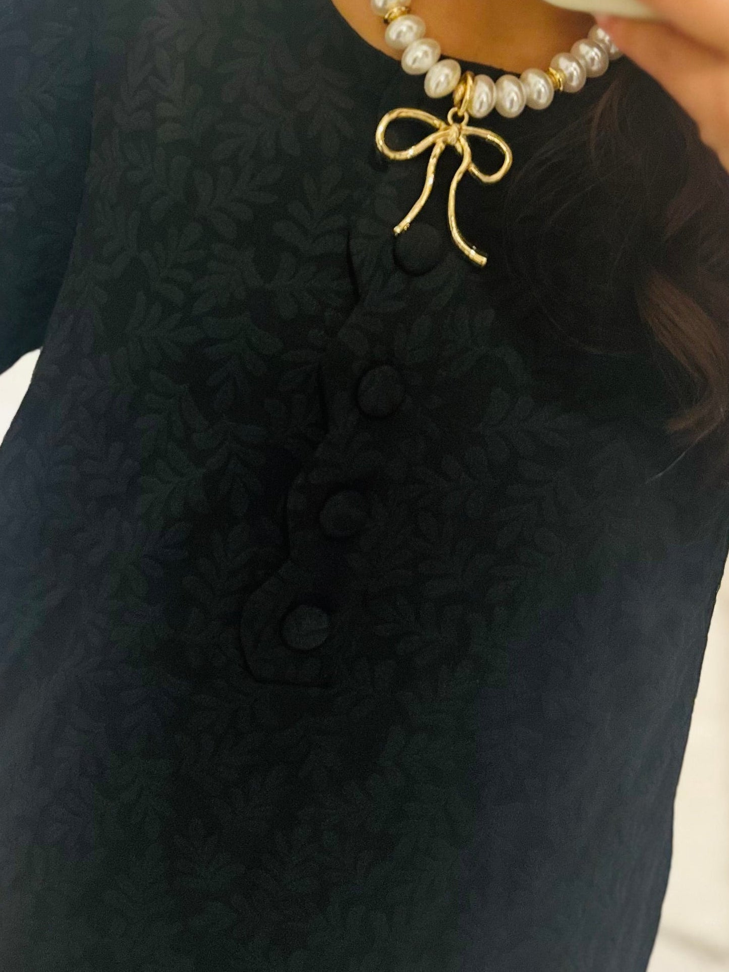 The Baylor Black Jacquard Dress