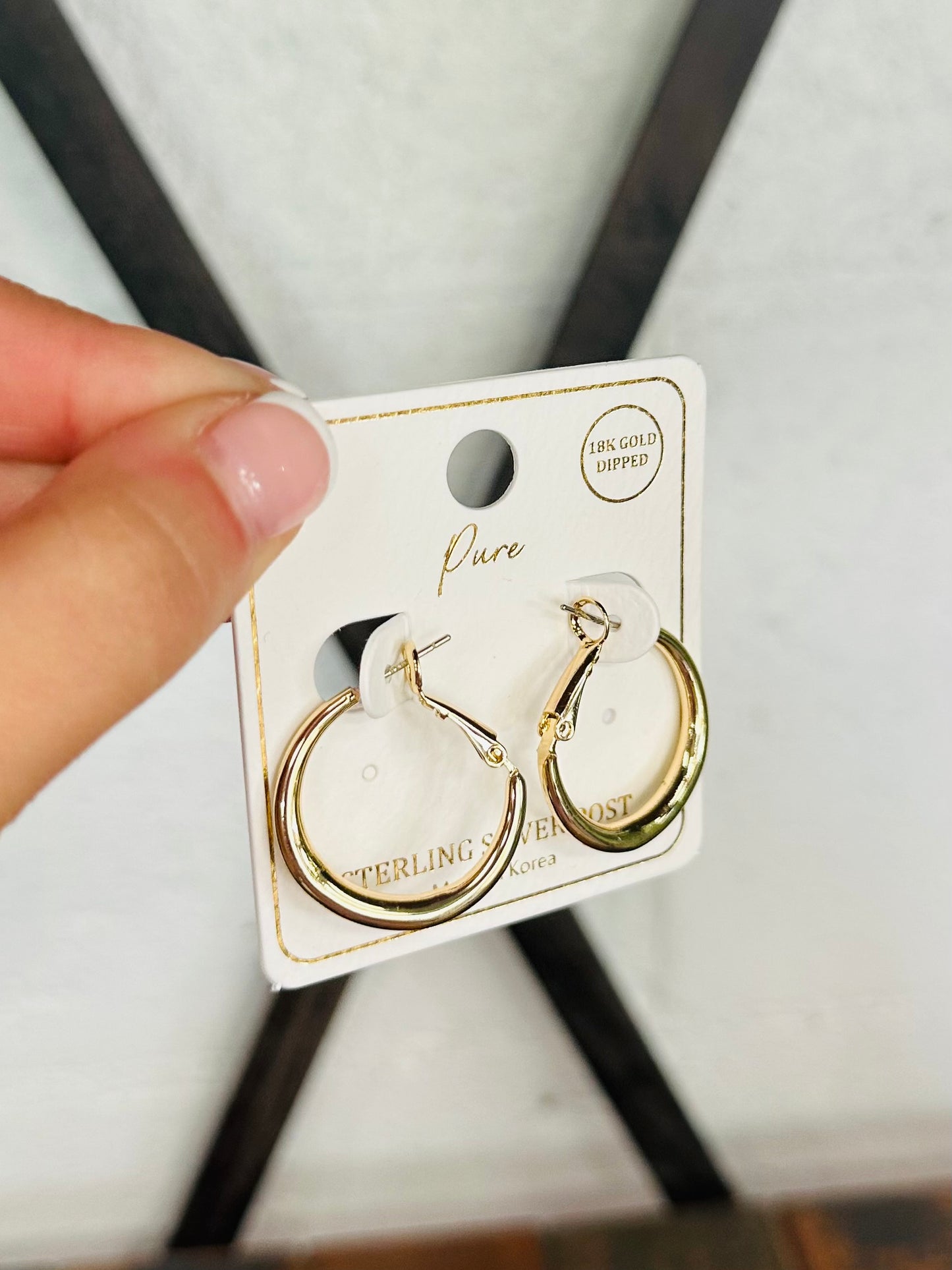 25mm Gold Metal Round Hoop Earring