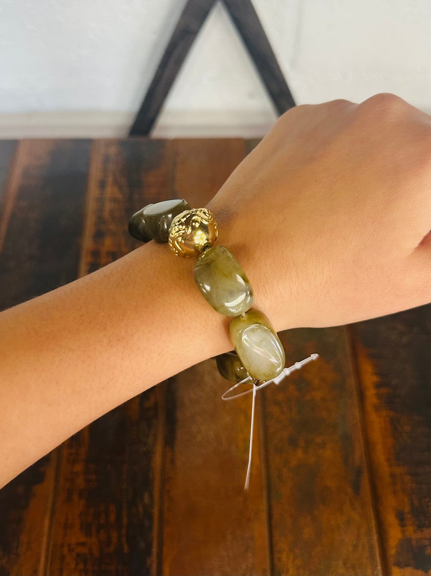 Green Marble Beaded Bracelet