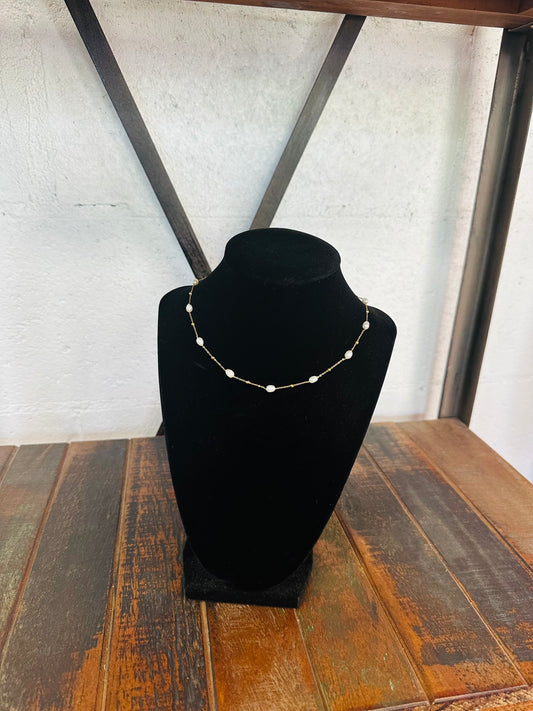 Gold Freshwater Pearl Necklace