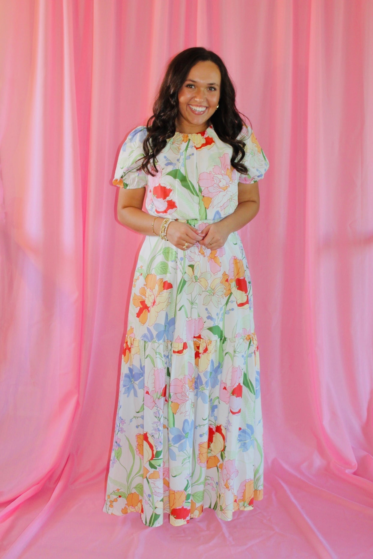 The Clara Floral Garden Tiered Maxi Dress