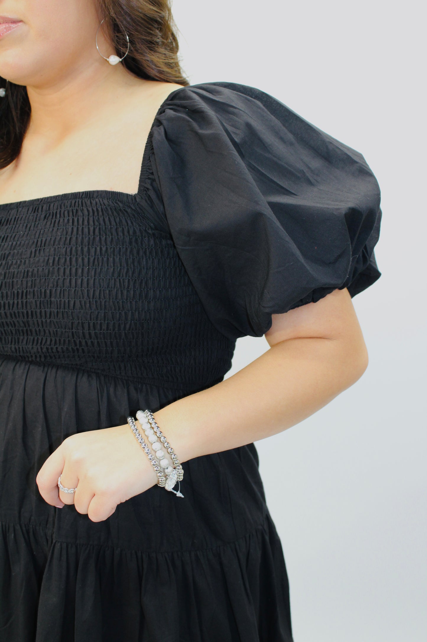 The Everyday Black Smocked Dress