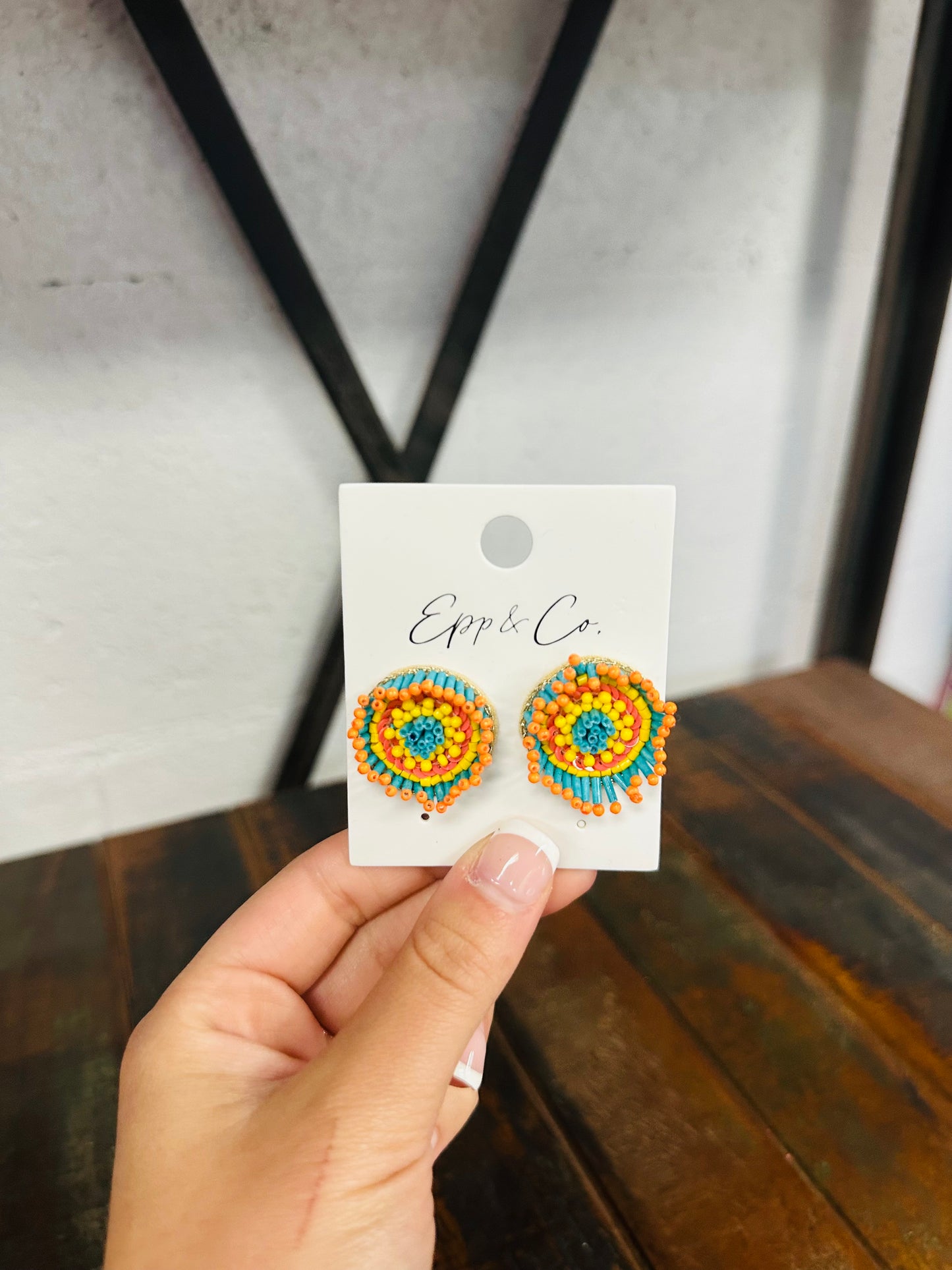 Funfetti Beaded Stud Earring