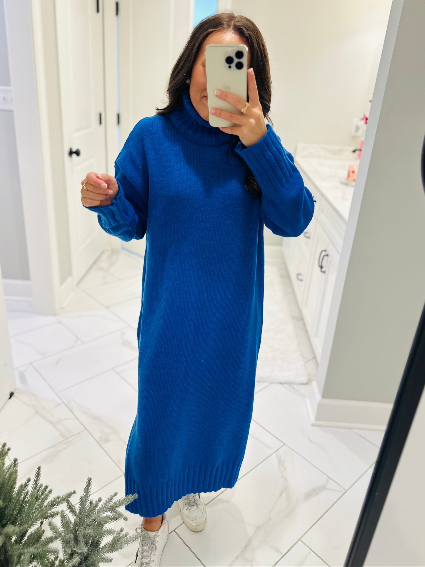 The Wrenlee Turtleneck Sweater Midi Dress