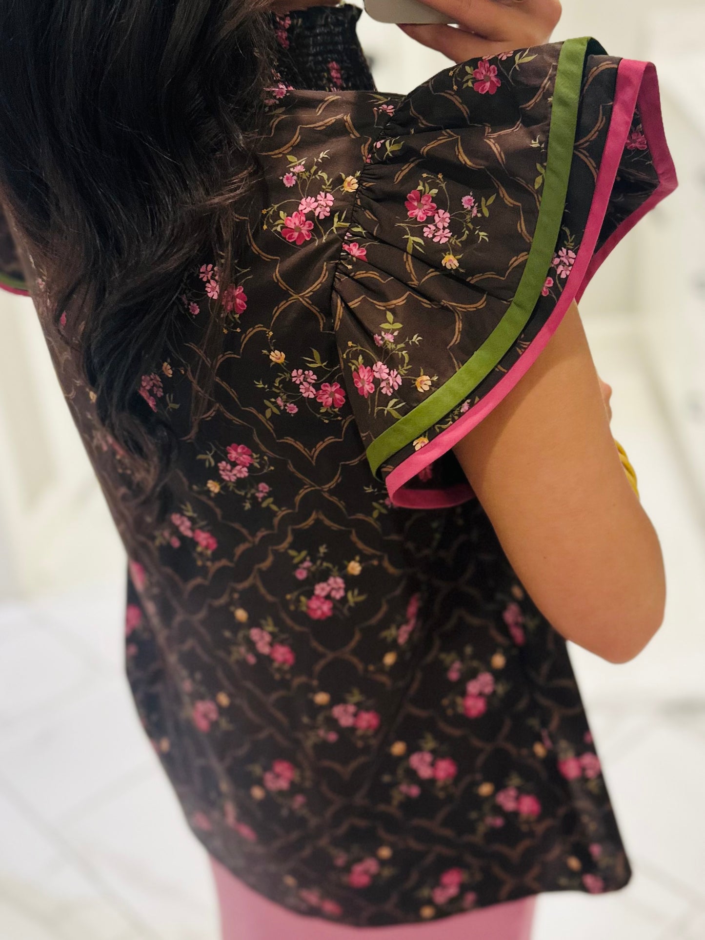 The Luci Brown Floral Top