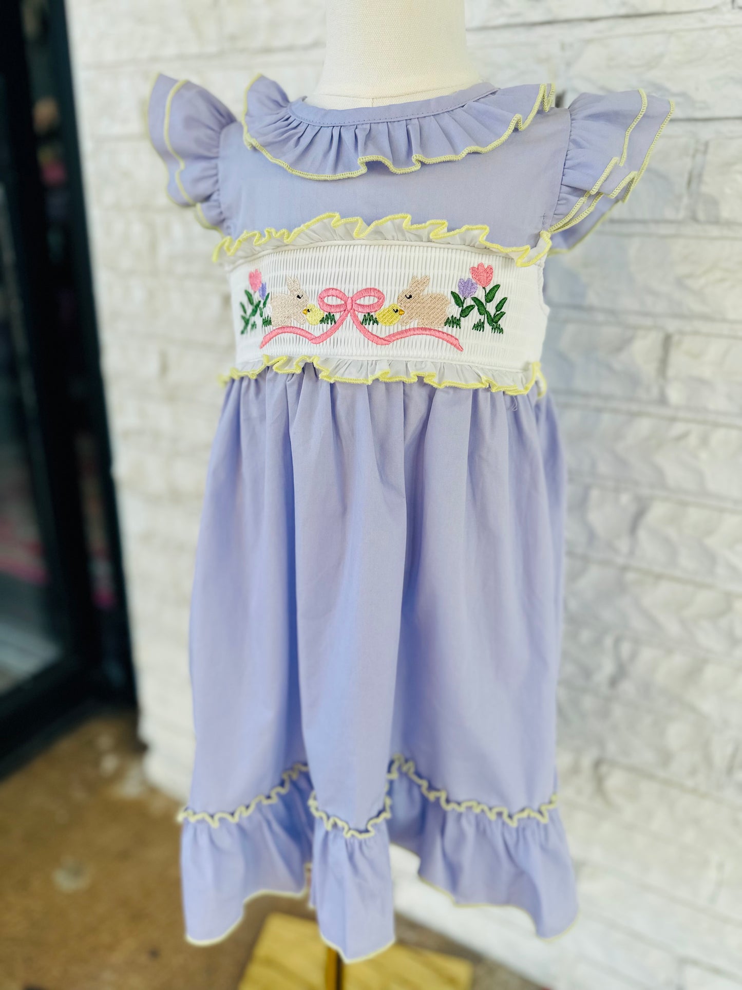 The Lavender Easter Smocked Embroidered Dress - Toddler