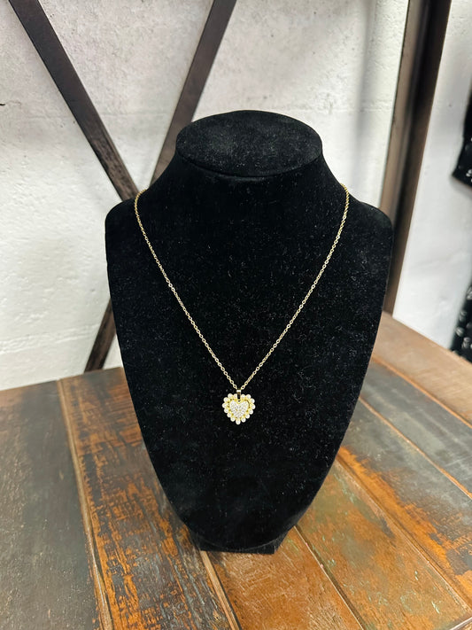 Pearl Lined Heart Necklace