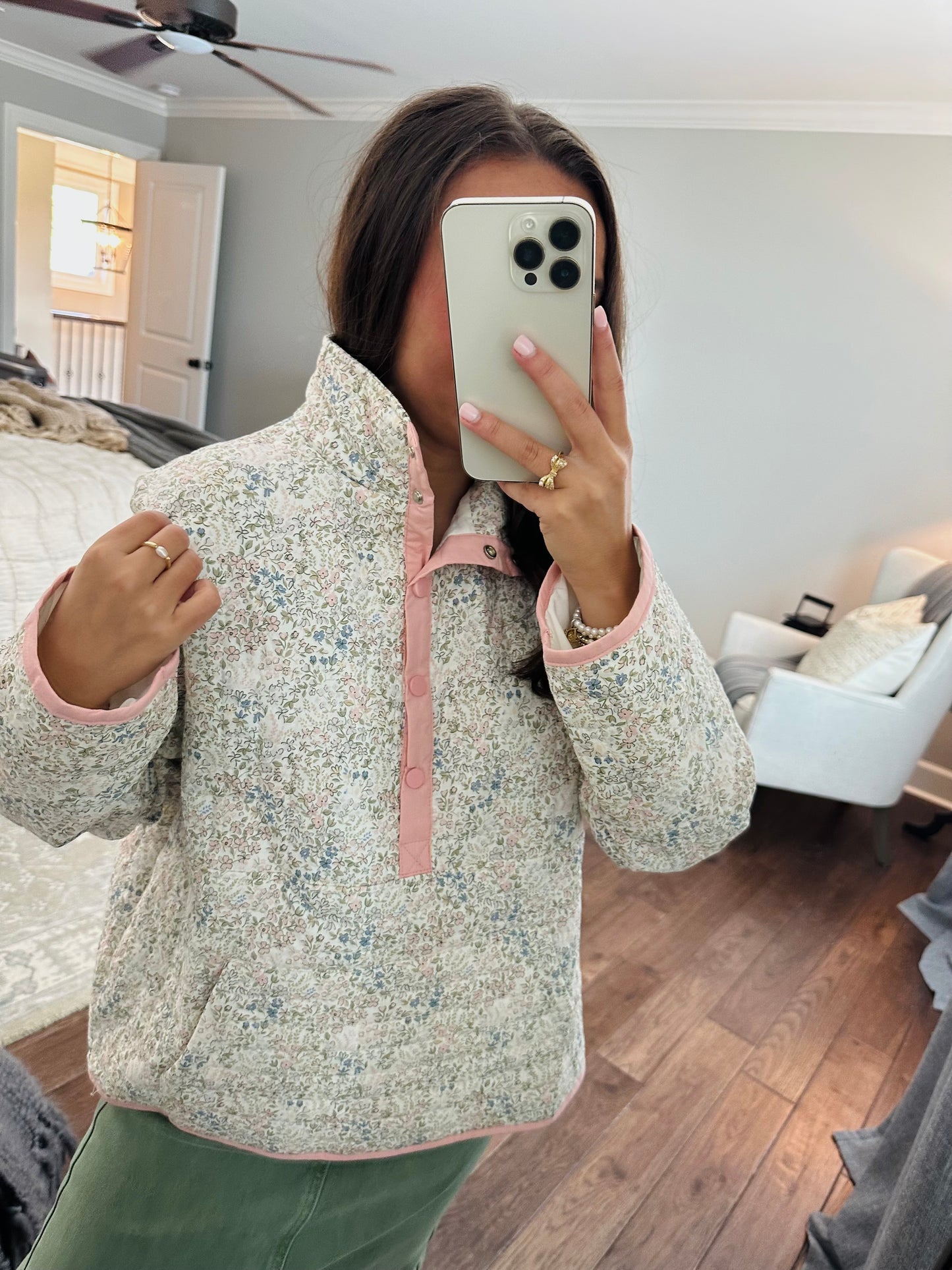 The Ditsy Floral Quilted Pullover