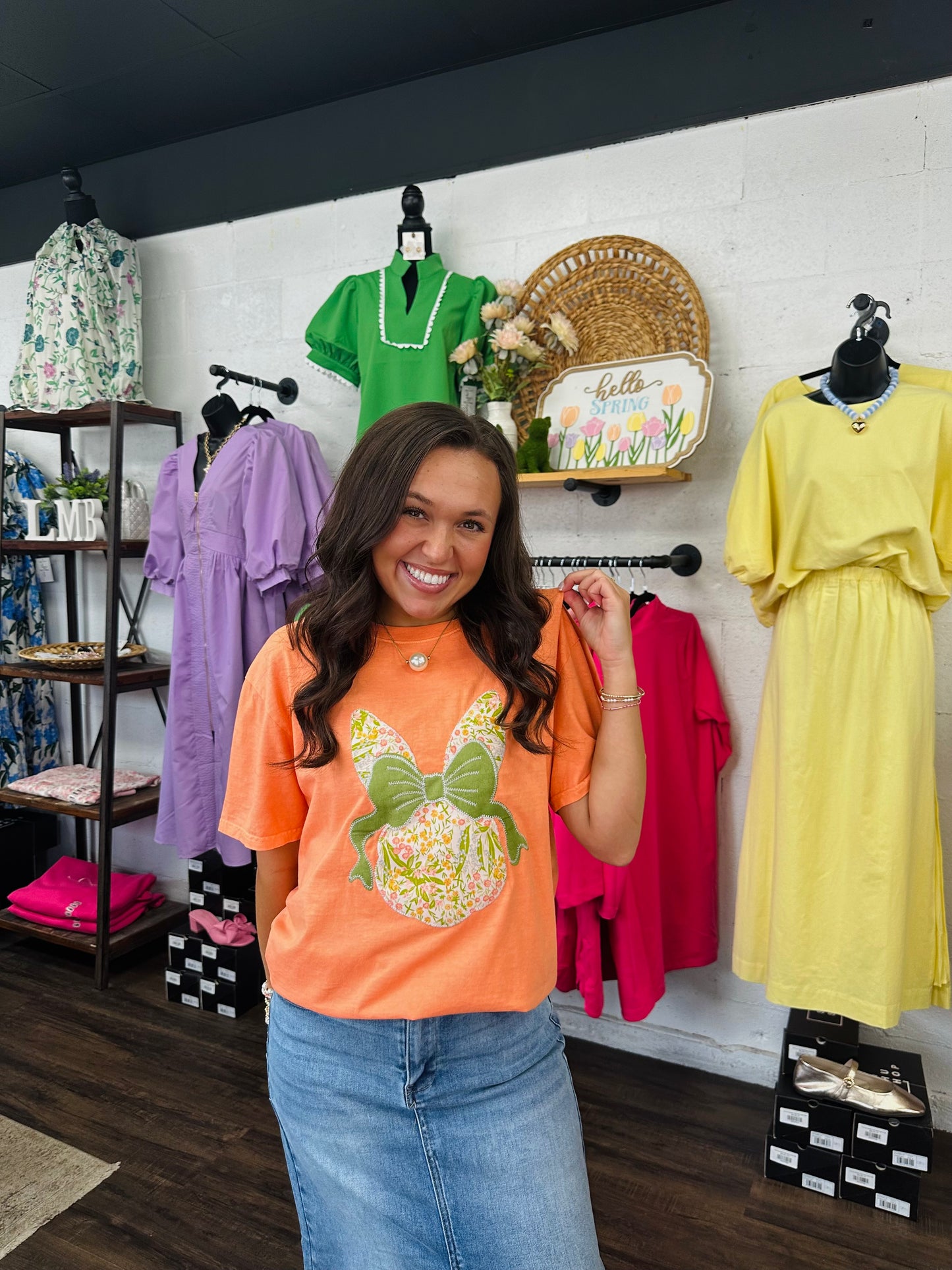 The Hippity Hoppity Bunny Bow Embroidered Tee