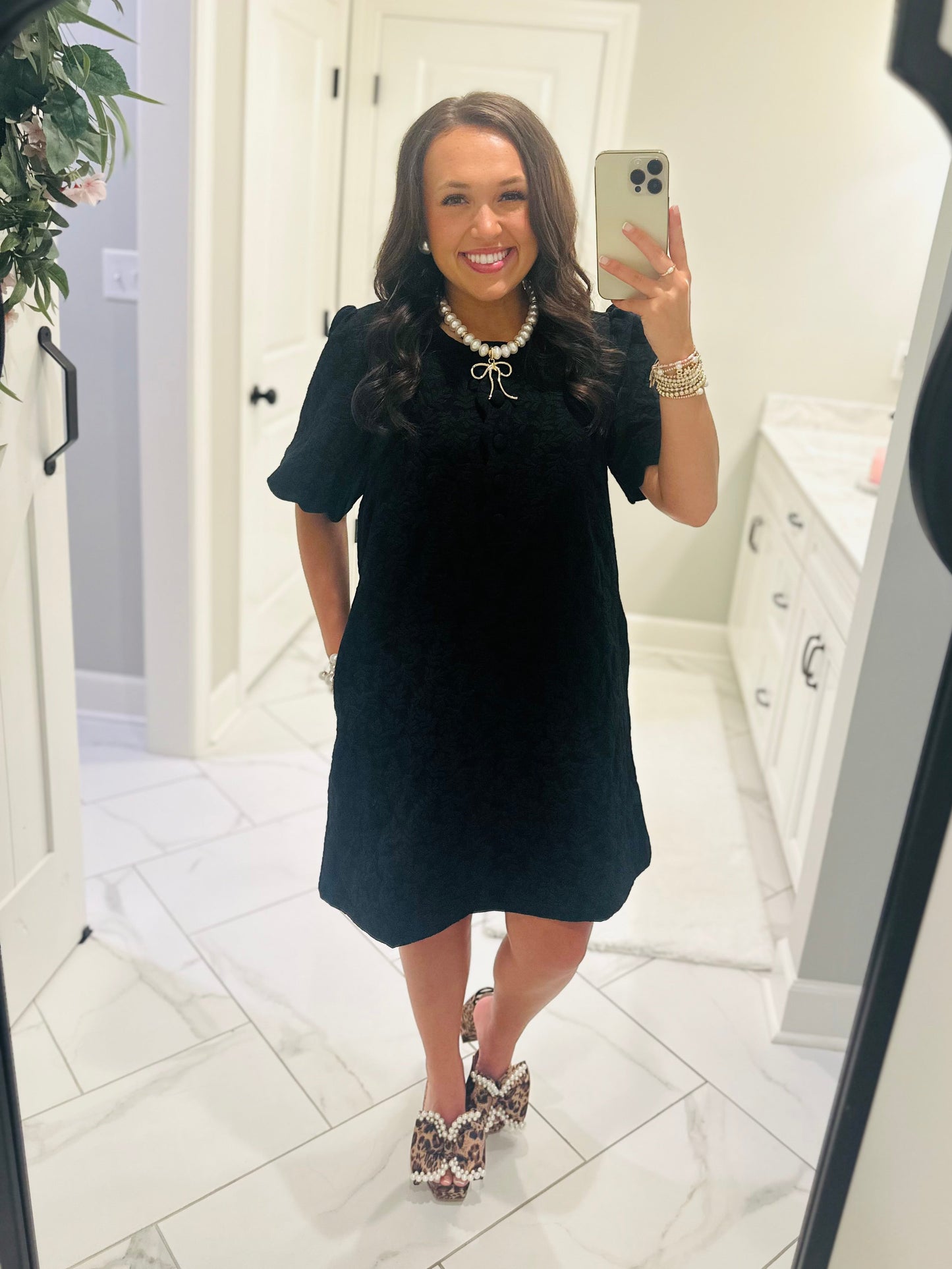 The Baylor Black Jacquard Dress