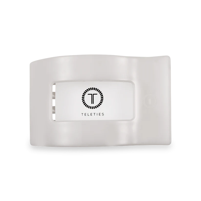 Coconut White Rectangle Flat Hair Clip