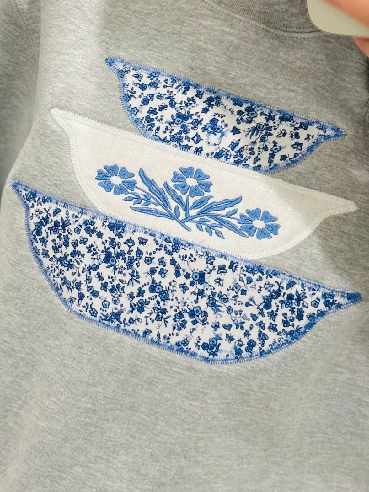 The Blue + White Vintage Bowl Embroidered Sweatshirt