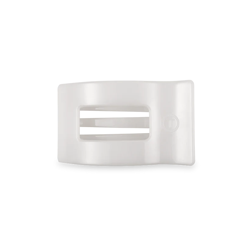Coconut White Rectangle Flat Hair Clip