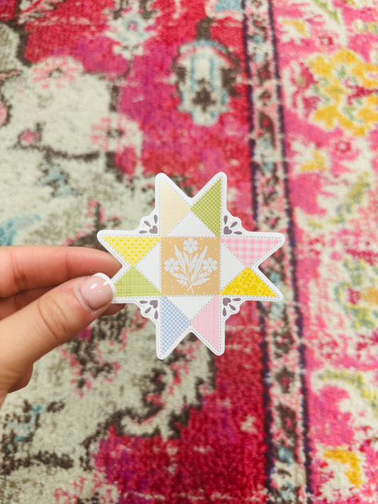 Floral Quilt Sticker