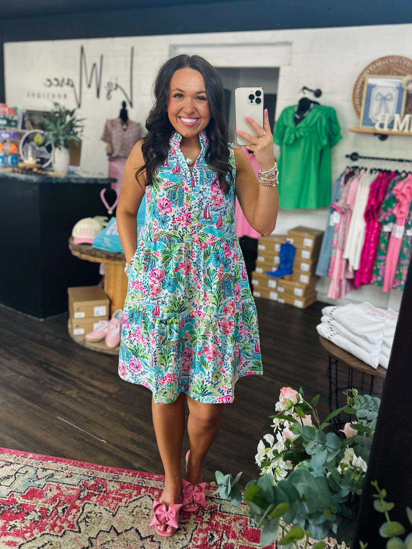 The Skye White Coastal Tiered Sleeveless Dress