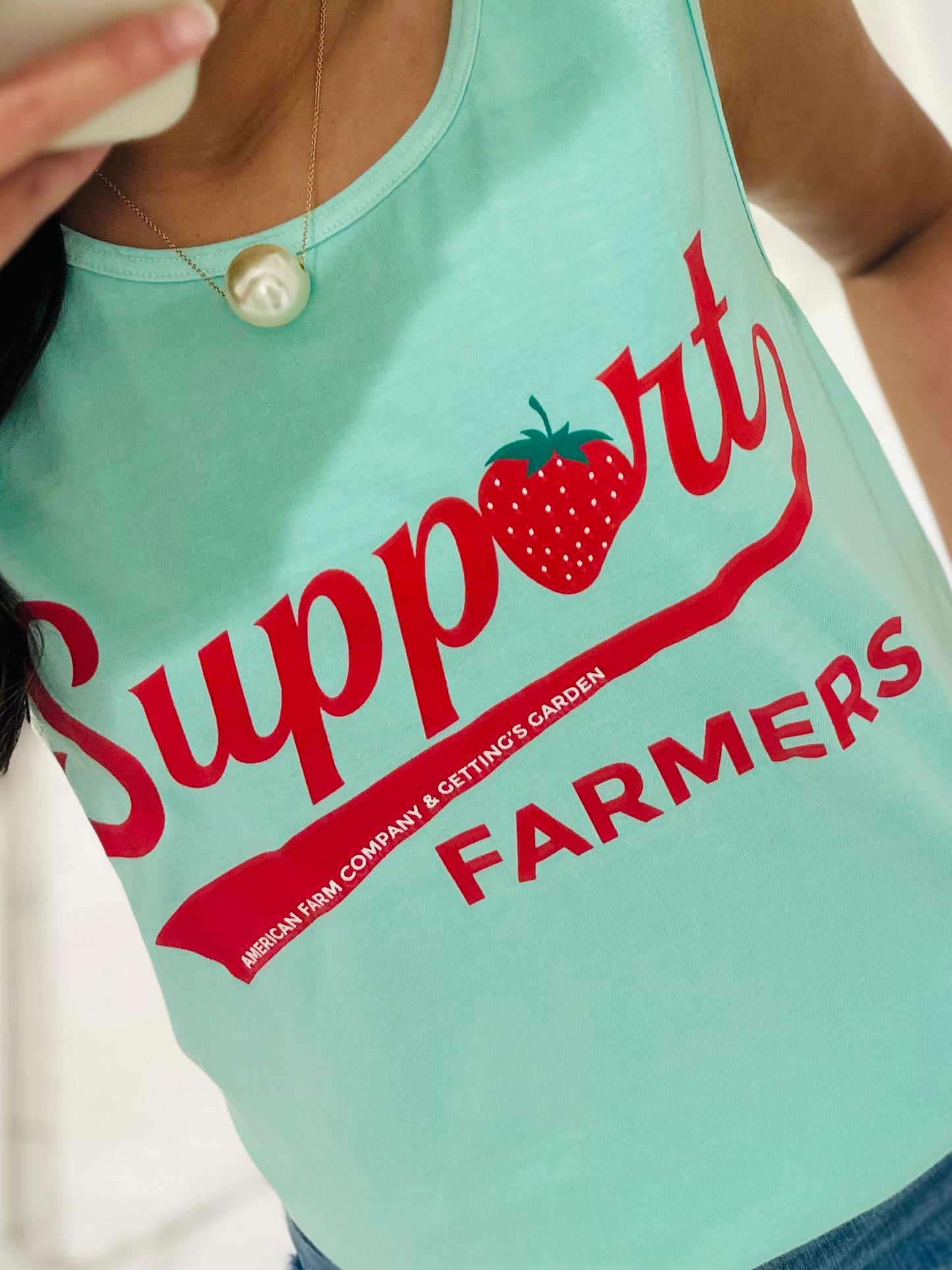 The 'Support Farmers' Strawberry Tank Top